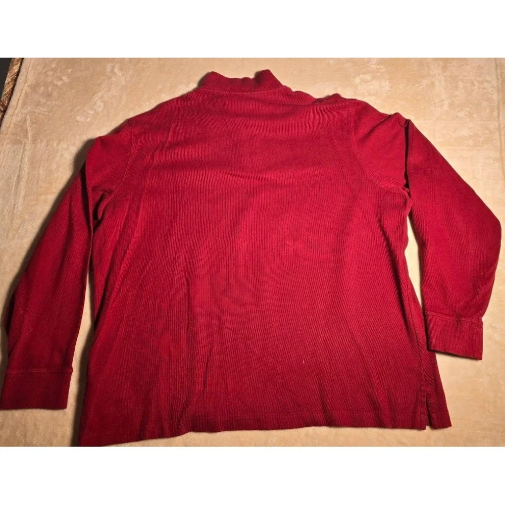 Polo Ralph Lauren Mens XL Estate Rib Quarter Zip Pullover Red Long Sleeve Pony